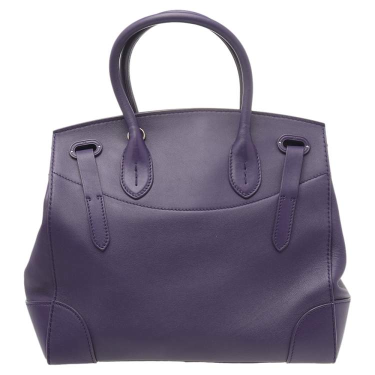 Pre Owned Ralph Lauren Deep Purple Leather Soft Ricky Shoulder Bag