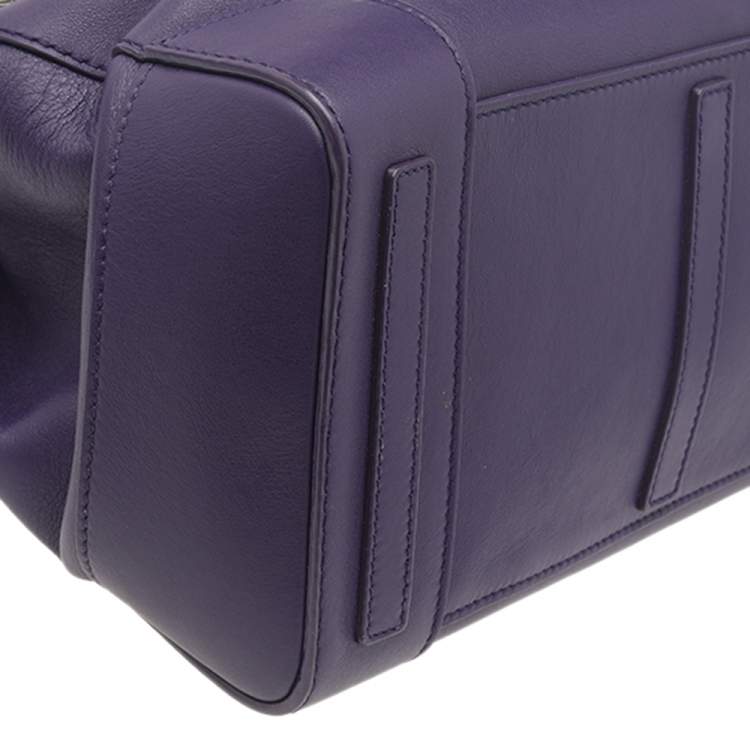 Pre Owned Ralph Lauren Deep Purple Leather Soft Ricky Shoulder Bag