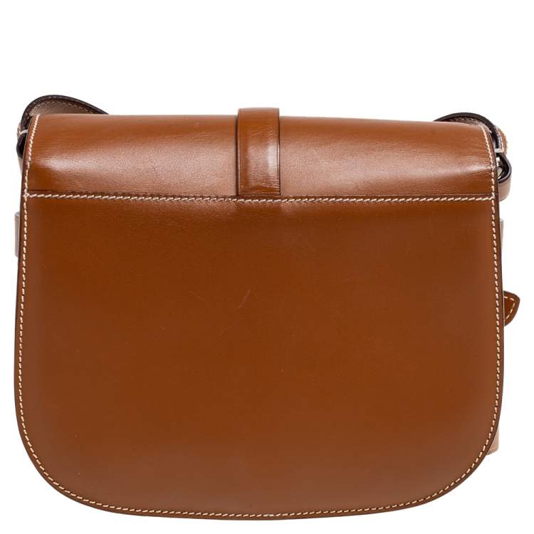 Pre Owned Ralph Lauren Brown Leather Equestrian Stirrup Shoulder Bag