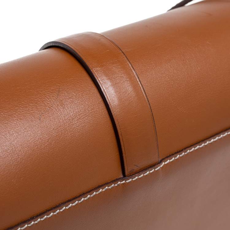 Pre Owned Ralph Lauren Brown Leather Equestrian Stirrup Shoulder Bag