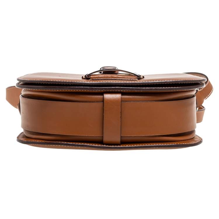 Pre Owned Ralph Lauren Brown Leather Equestrian Stirrup Shoulder Bag