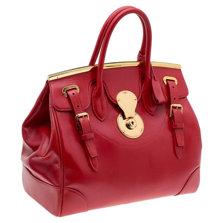 Pre Owned Ralph Lauren Red Leather Ricky Satchel