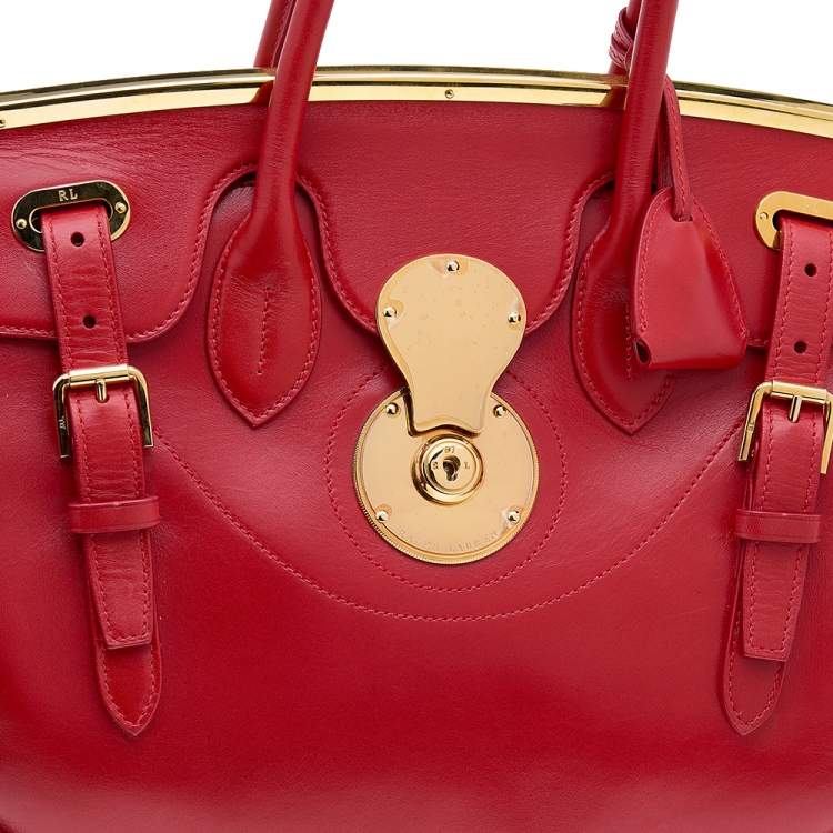 Pre Owned Ralph Lauren Red Leather Ricky Satchel