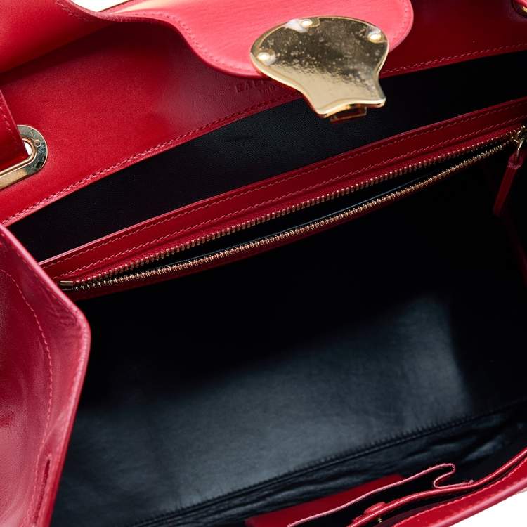 Pre Owned Ralph Lauren Red Leather Ricky Satchel