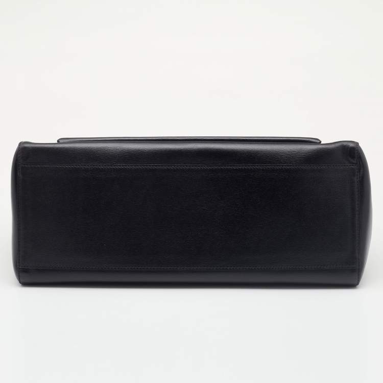 Pre Owned Ralph Lauren Black Leather Stirrup Tote