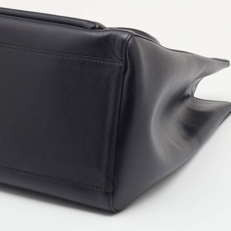 Pre Owned Ralph Lauren Black Leather Stirrup Tote