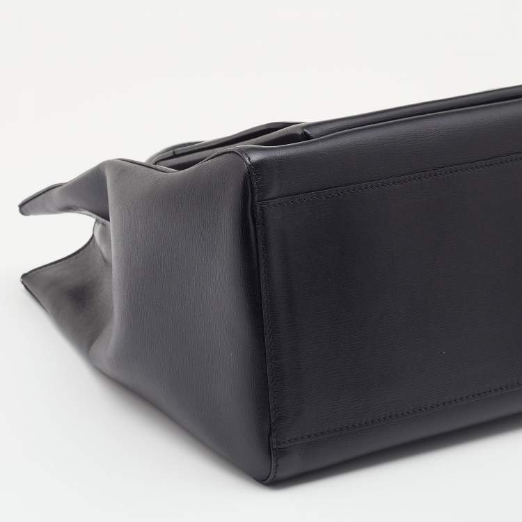 Pre Owned Ralph Lauren Black Leather Stirrup Tote