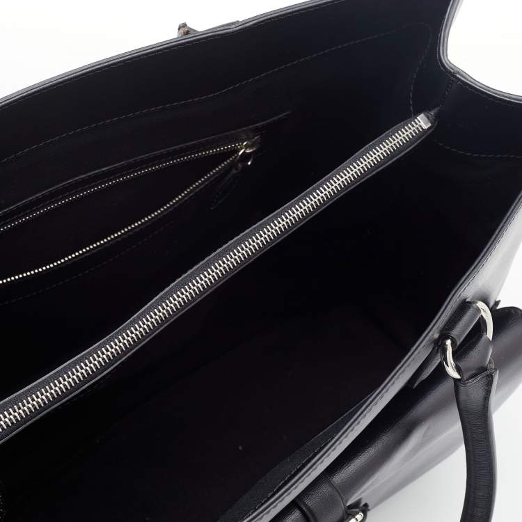 Pre Owned Ralph Lauren Black Leather Stirrup Tote