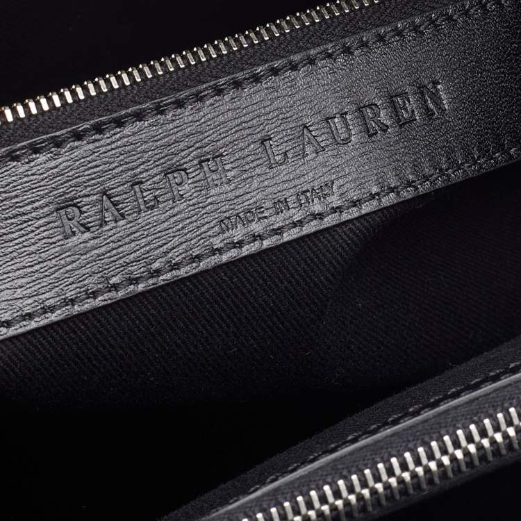 Pre Owned Ralph Lauren Black Leather Stirrup Tote