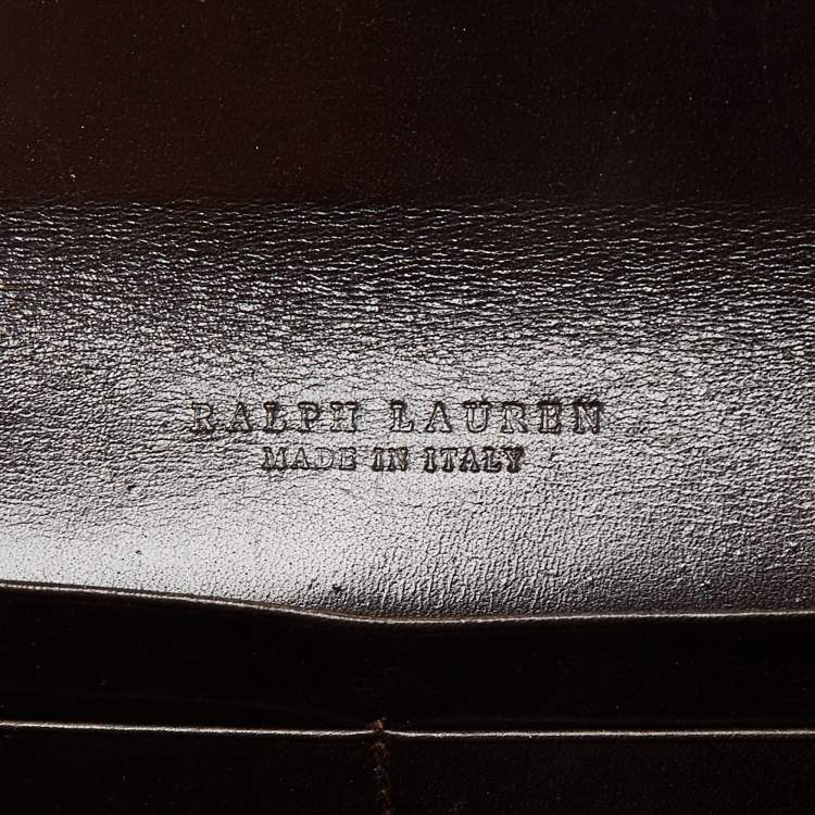 Pre Owned Ralph Lauren Metallic Gold Python Leather Ricky Continental Wallet