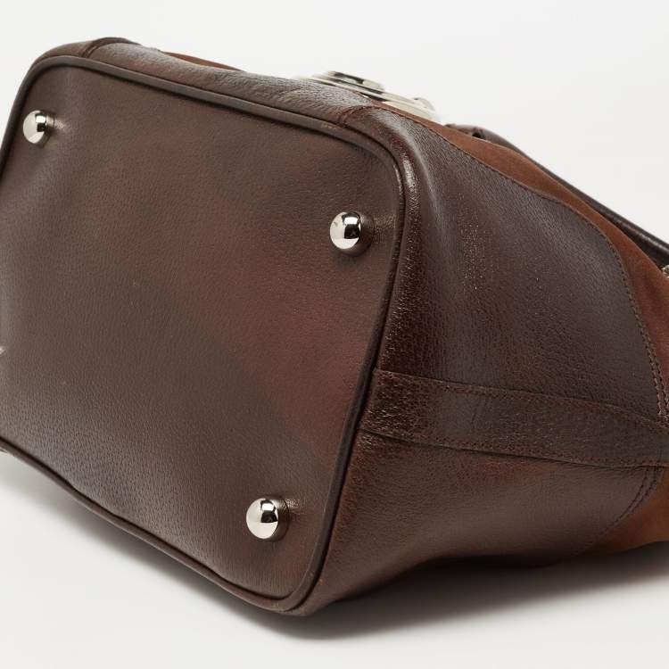 Pre Owned Balenciaga Brown Leather and Suede Sac Superb Satchel 