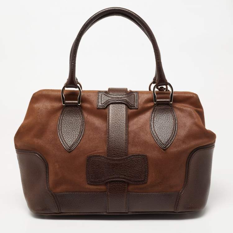 Pre Owned Balenciaga Brown Leather and Suede Sac Superb Satchel 