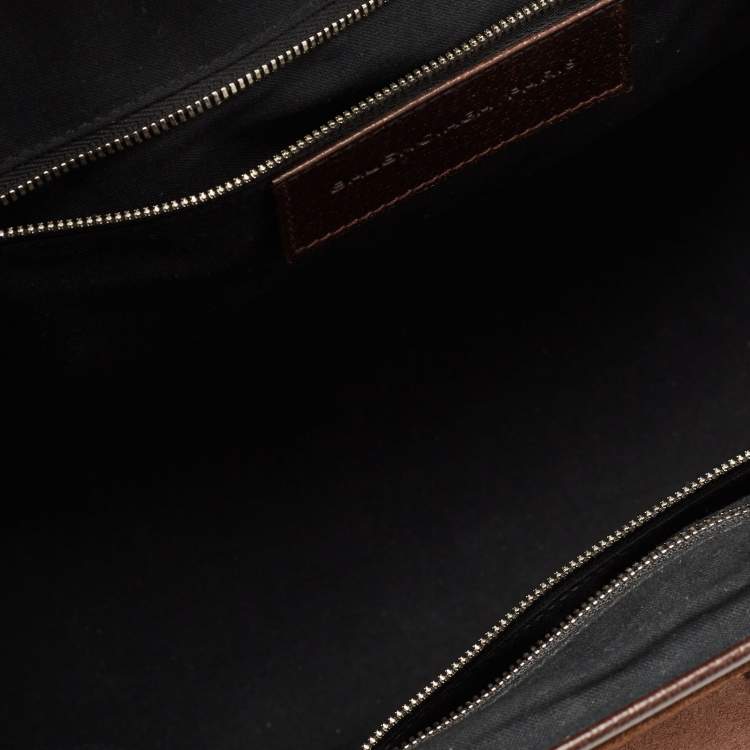 Pre Owned Balenciaga Brown Leather and Suede Sac Superb Satchel 