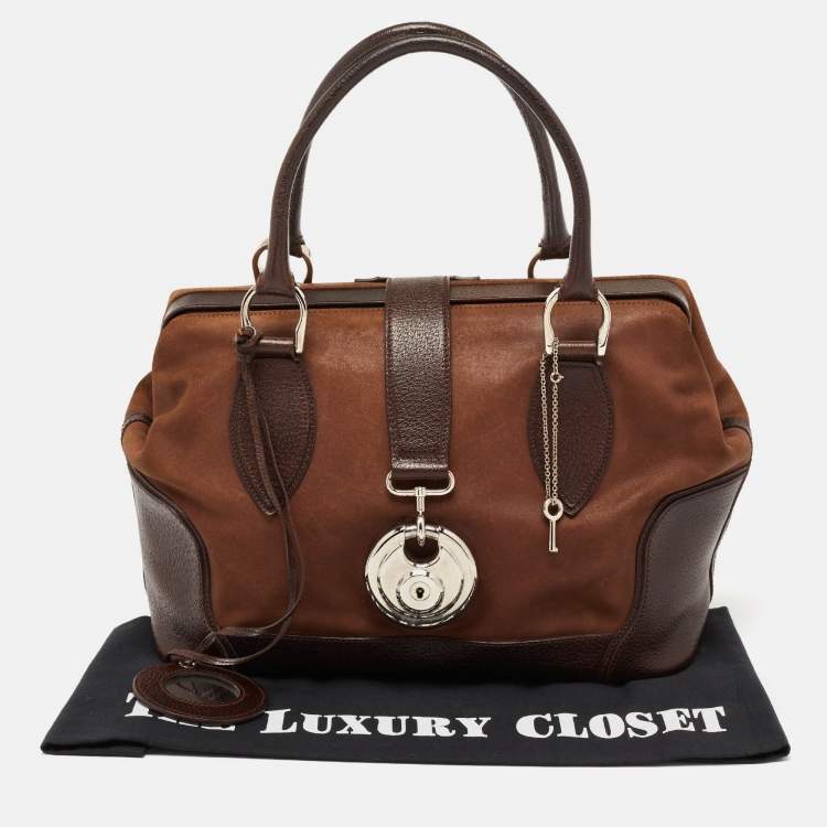 Pre Owned Balenciaga Brown Leather and Suede Sac Superb Satchel 