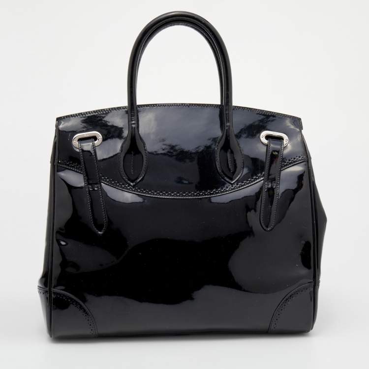 Pre Owned Ralph Lauren Black Patent Leather Ricky Tote
