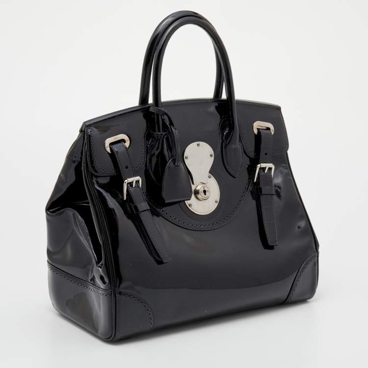 Pre Owned Ralph Lauren Black Patent Leather Ricky Tote