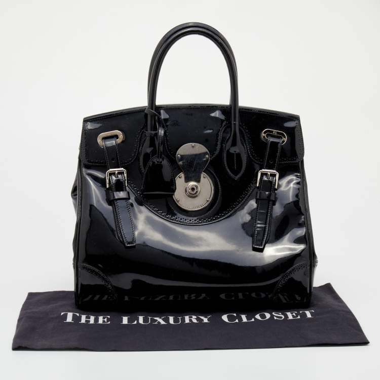 Pre Owned Ralph Lauren Black Patent Leather Ricky Tote
