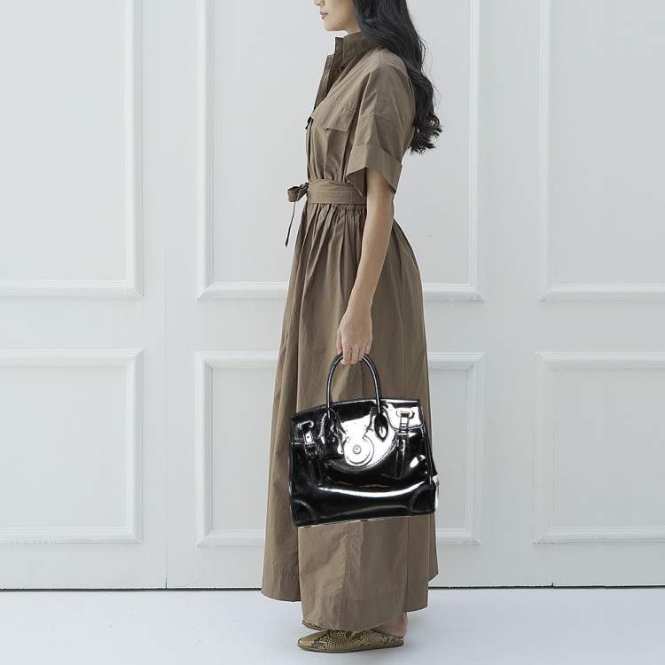 Pre Owned Ralph Lauren Black Patent Leather Ricky Tote