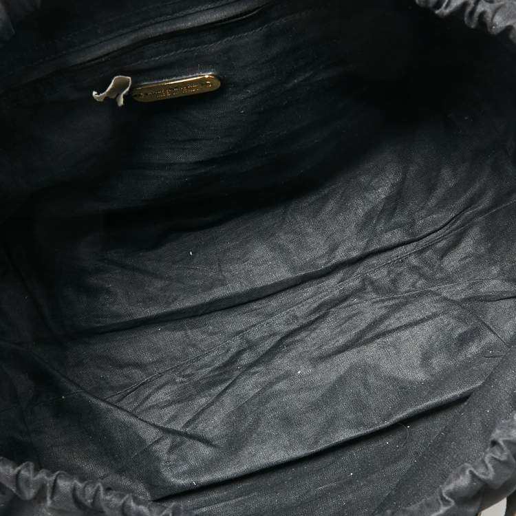 مملوكة مسبقًا Ralph Lauren Black Leather Vachetta Scroll Tote