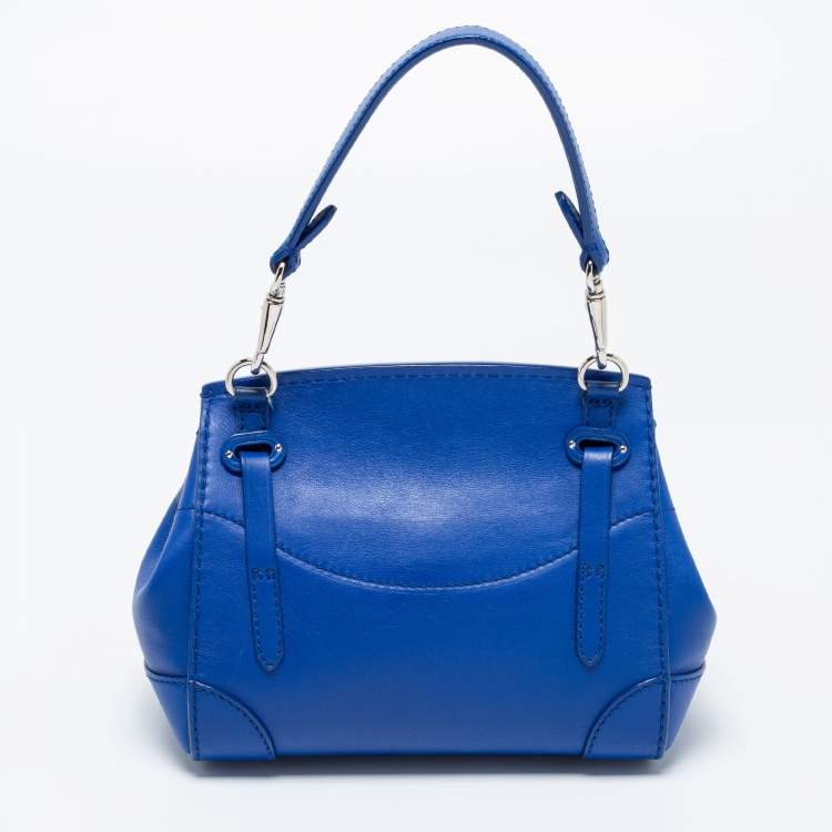 Pre Owned Ralph Lauren Blue Leather Ricky Crossbody Bag