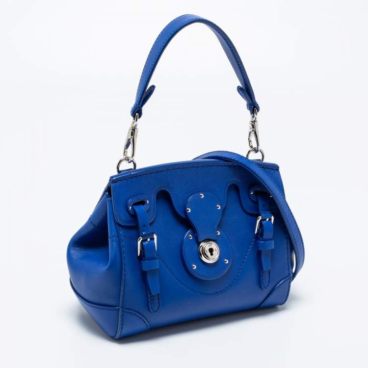 Pre Owned Ralph Lauren Blue Leather Ricky Crossbody Bag