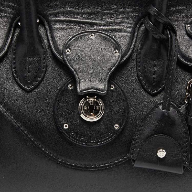 Pre Owned Ralph Lauren Black Leather Ricky 27 Satchel 