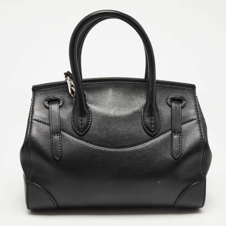 Pre Owned Ralph Lauren Black Leather Ricky 27 Satchel 