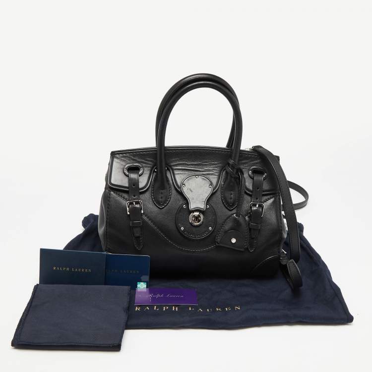 Pre Owned Ralph Lauren Black Leather Ricky 27 Satchel 