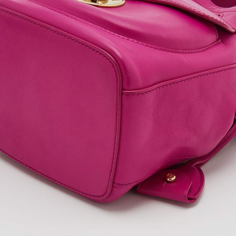 Pre Owned Ralph Lauren Pink Leather Ricky Drawstring Bucket Bag