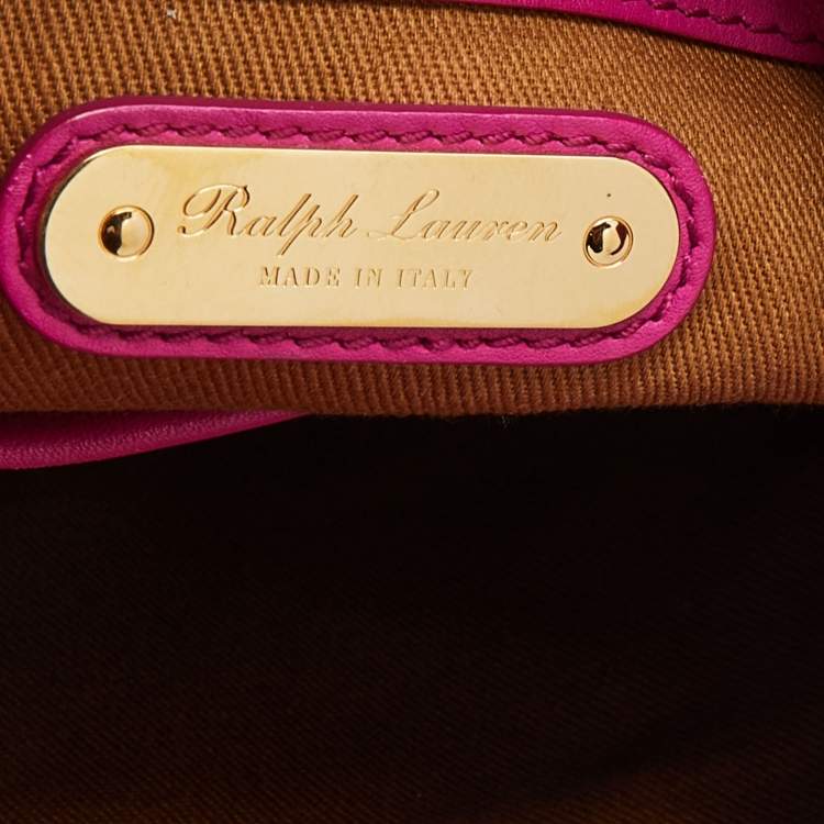 Pre Owned Ralph Lauren Pink Leather Ricky Drawstring Bucket Bag