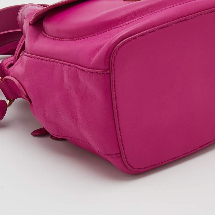 Pre Owned Ralph Lauren Pink Leather Ricky Drawstring Bucket Bag