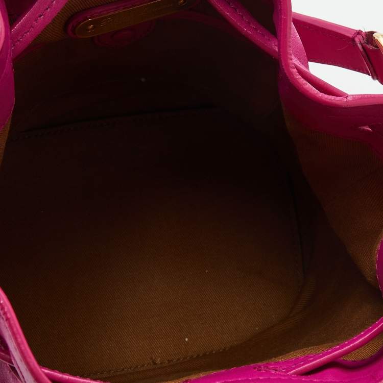 Pre Owned Ralph Lauren Pink Leather Ricky Drawstring Bucket Bag