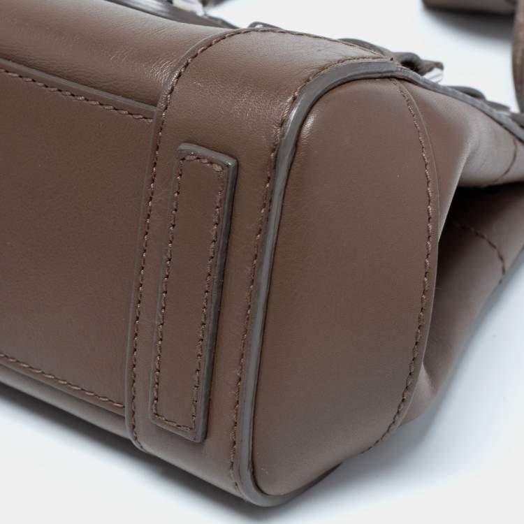 Pre Owned Ralph Lauren Dark Beige Leather Ricky Top Handle Bag