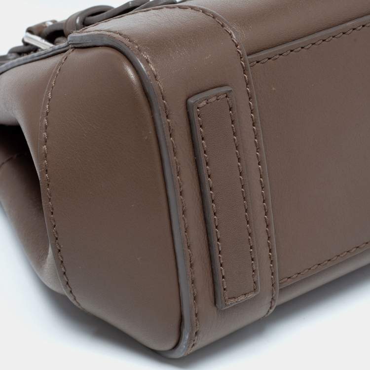 Pre Owned Ralph Lauren Dark Beige Leather Ricky Top Handle Bag
