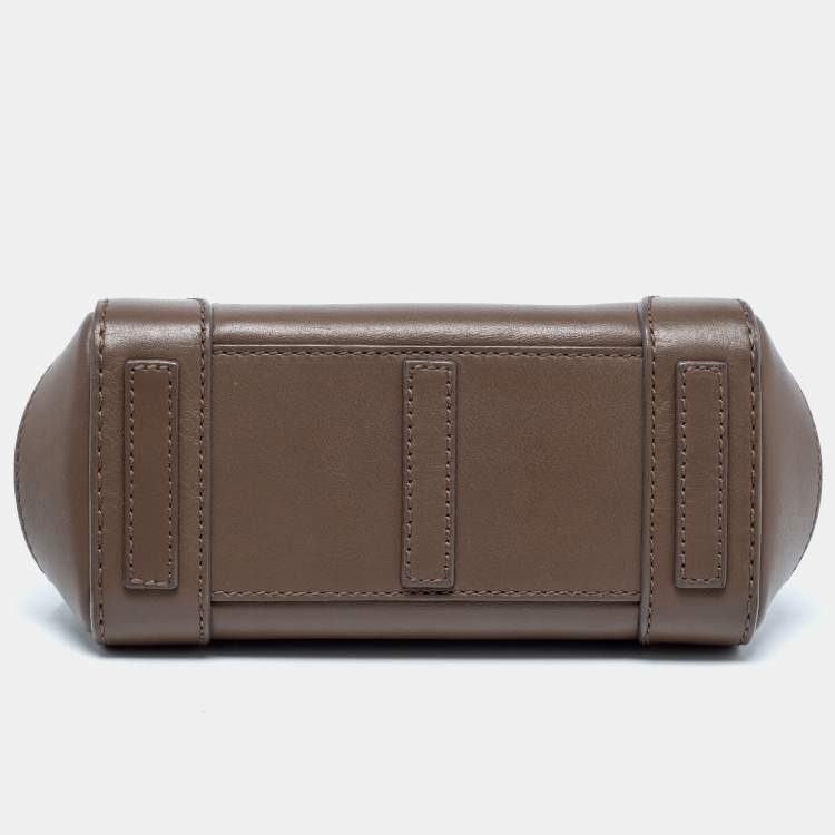 Pre Owned Ralph Lauren Dark Beige Leather Ricky Top Handle Bag