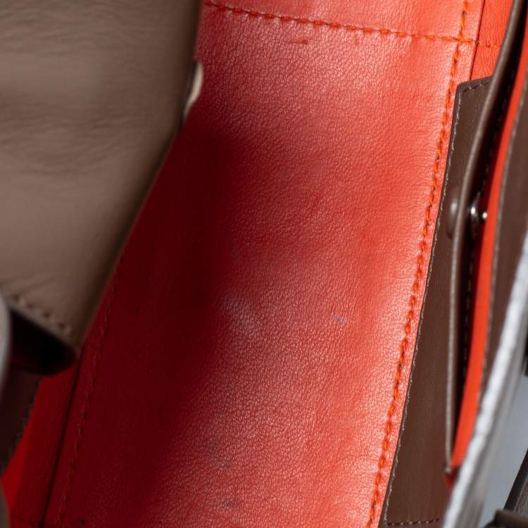 Pre Owned Ralph Lauren Dark Beige Leather Ricky Top Handle Bag