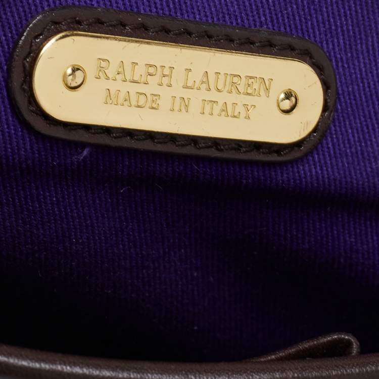 Pre Owned Ralph Lauren White/Brown Calf Hair And Leather Shoulder Bag