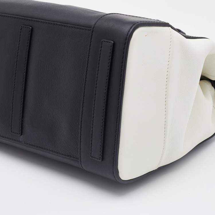 Pre Owned Ralph Lauren Black/White Leather Soft Ricky Tote