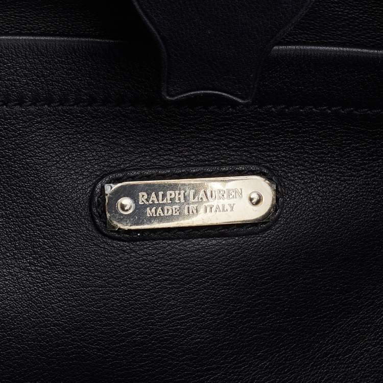 Pre Owned Ralph Lauren Black/White Leather Soft Ricky Tote