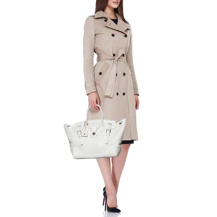 Pre Owned Ralph Lauren White Leather Ricky Tote