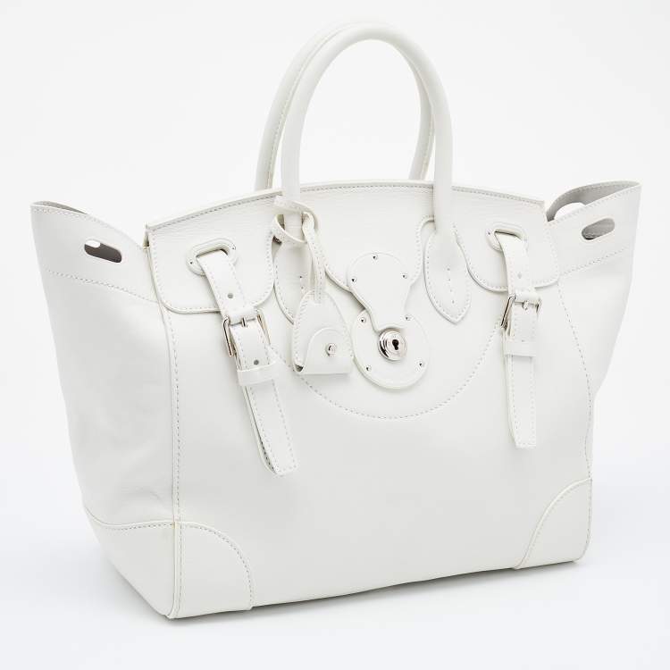 Pre Owned Ralph Lauren White Leather Ricky Tote
