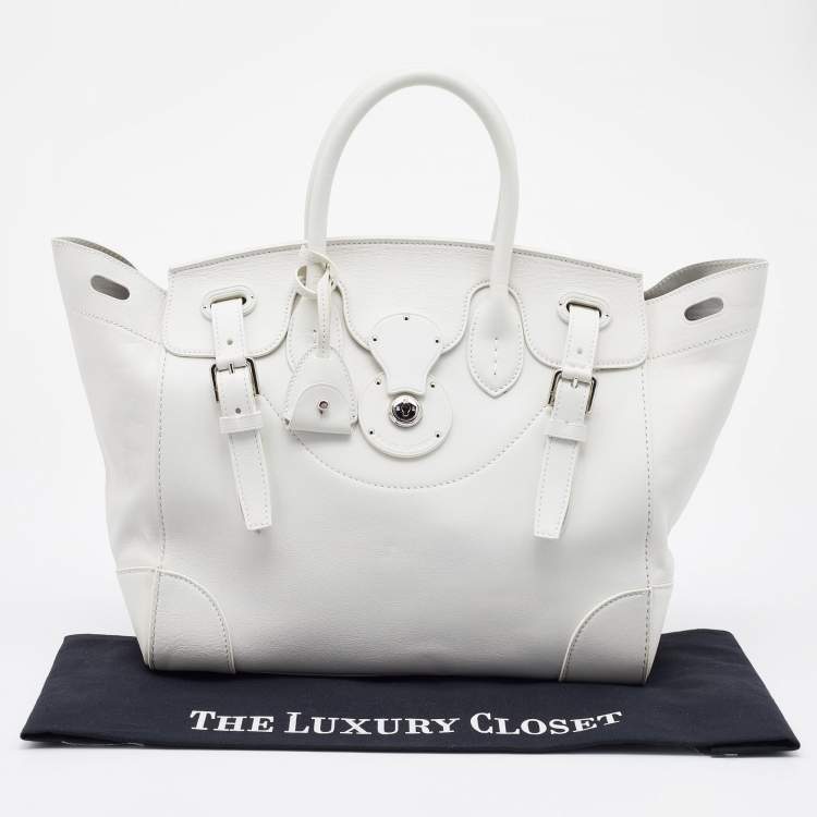 Pre Owned Ralph Lauren White Leather Ricky Tote