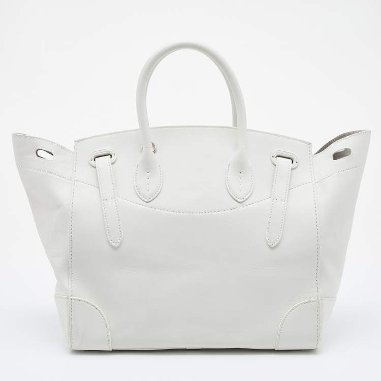 Pre Owned Ralph Lauren White Leather Ricky Tote