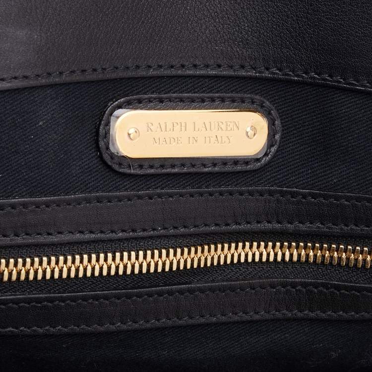 Pre Owned Ralph Lauren Black Leather Western Ricky Satchel