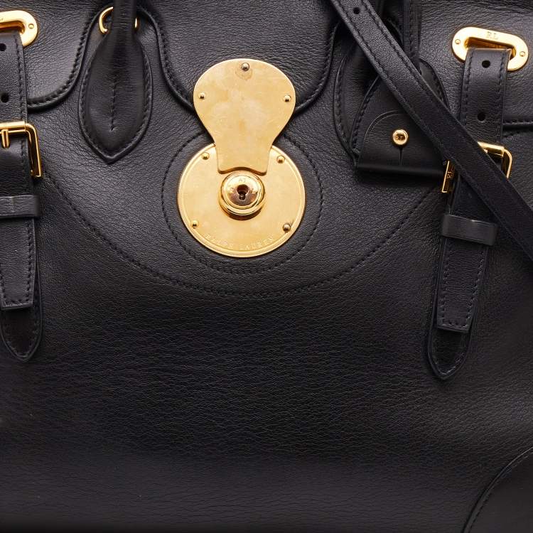 Pre Owned Ralph Lauren Black Leather Western Ricky Satchel