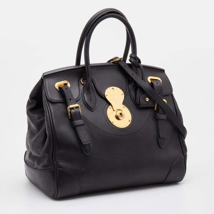 Pre Owned Ralph Lauren Black Leather Western Ricky Satchel