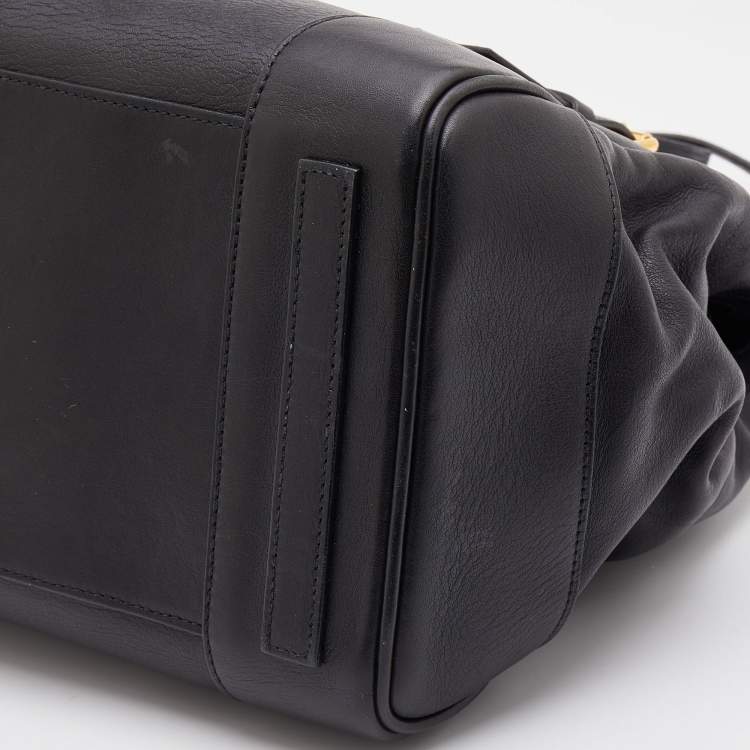 Pre Owned Ralph Lauren Black Leather Western Ricky Satchel