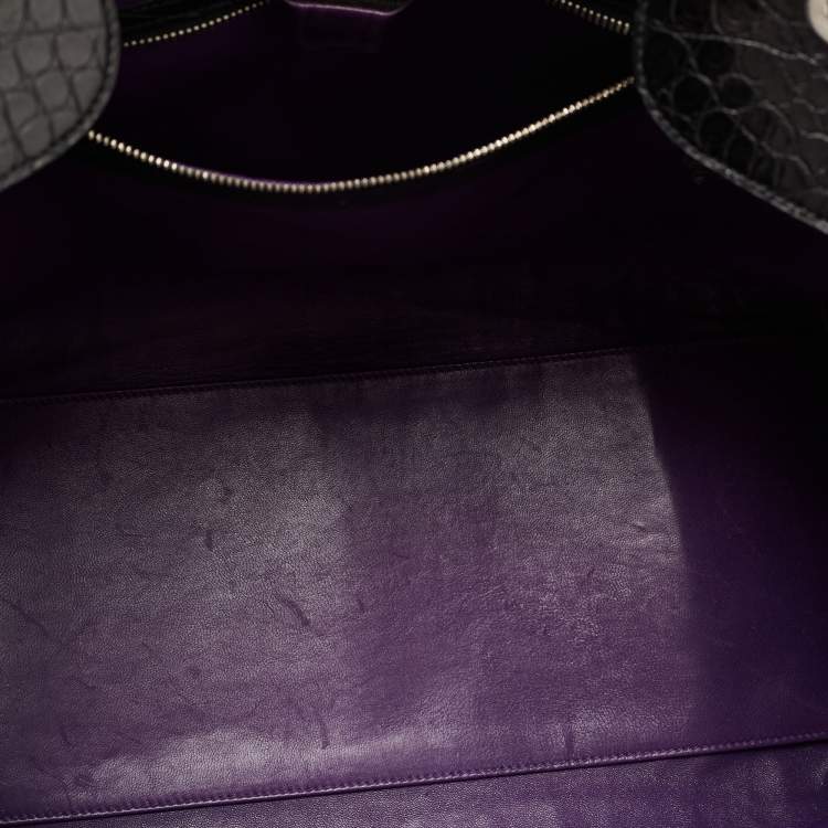 Pre Owned Ralph Lauren Black Alligator Ricky 40 Tote 