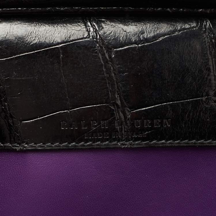 Pre Owned Ralph Lauren Black Alligator Ricky 40 Tote 