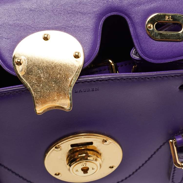 Pre Owned Ralph Lauren Purple Leather Ricky Crossbody Bag